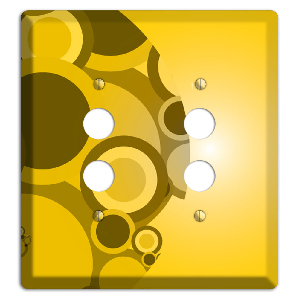 Mustard Yellow Circles 2 Pushbutton Wallplate