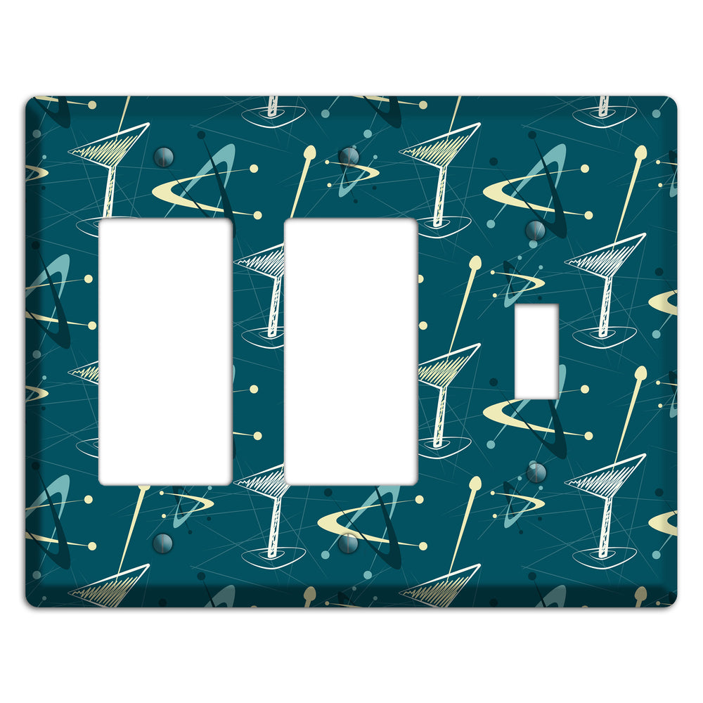 Navy Cocktail Hour 2 Rocker / Toggle Wallplate