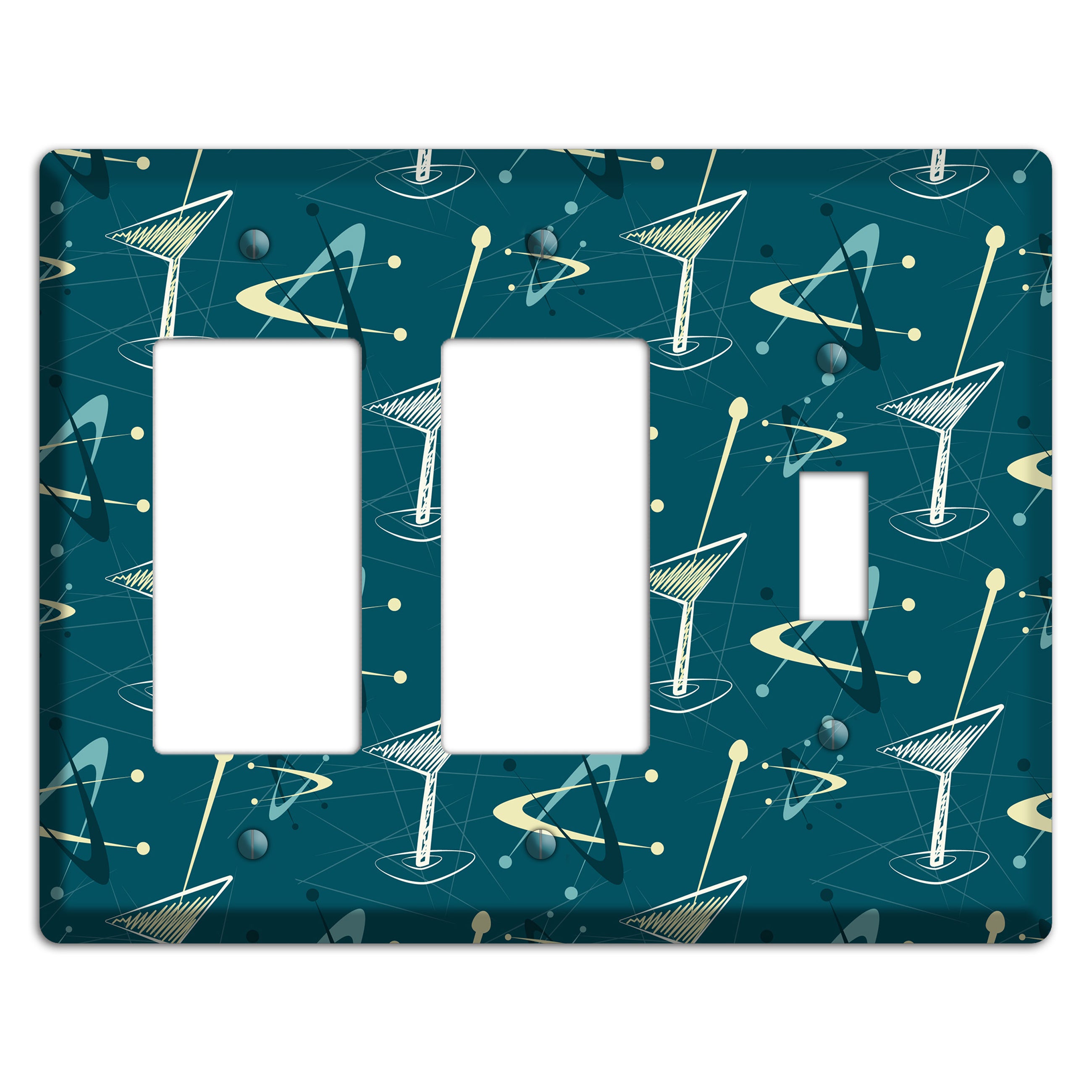 Navy Cocktail Hour 2 Rocker / Toggle Wallplate