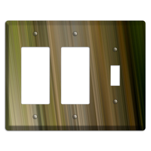 Olive and Brown Ray of Light 2 Rocker / Toggle Wallplate