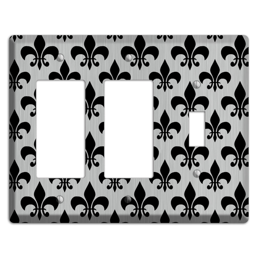 Fleur de Lis Stainless Steel 2 Rocker / Toggle Wallplate