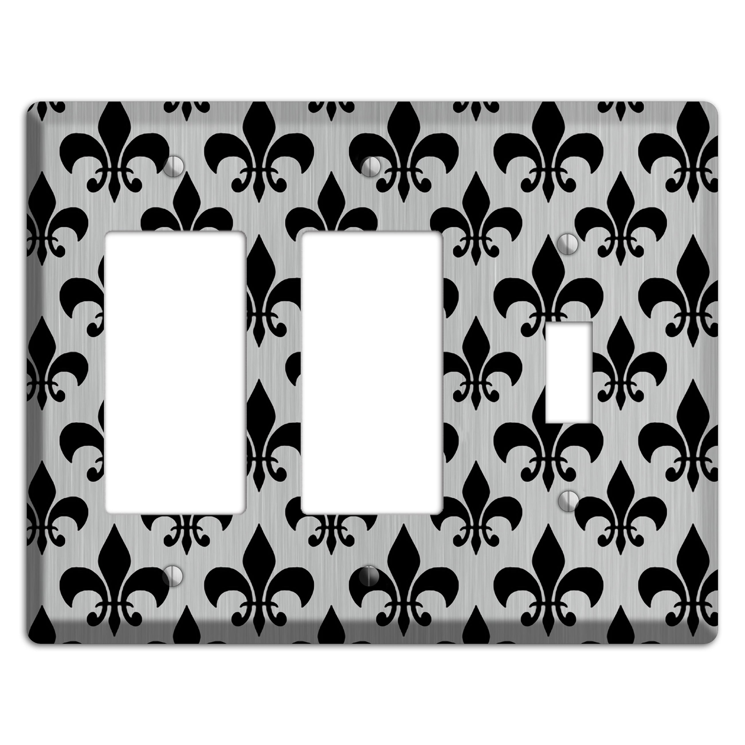 Fleur de Lis Stainless 2 Rocker / Toggle Wallplate