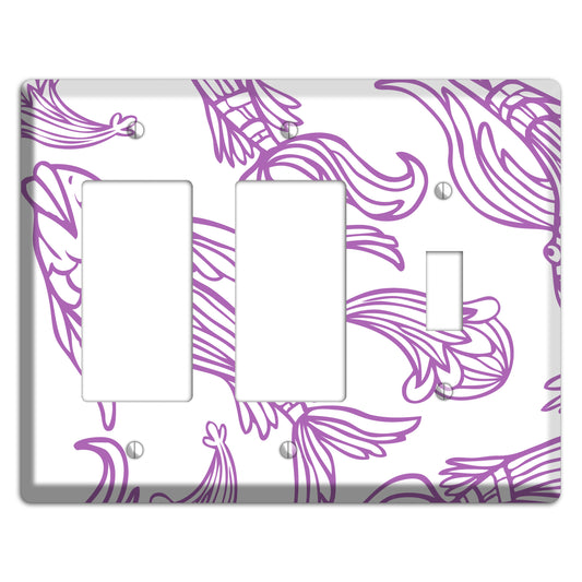 Purple and White Koi 2 Rocker / Toggle Wallplate