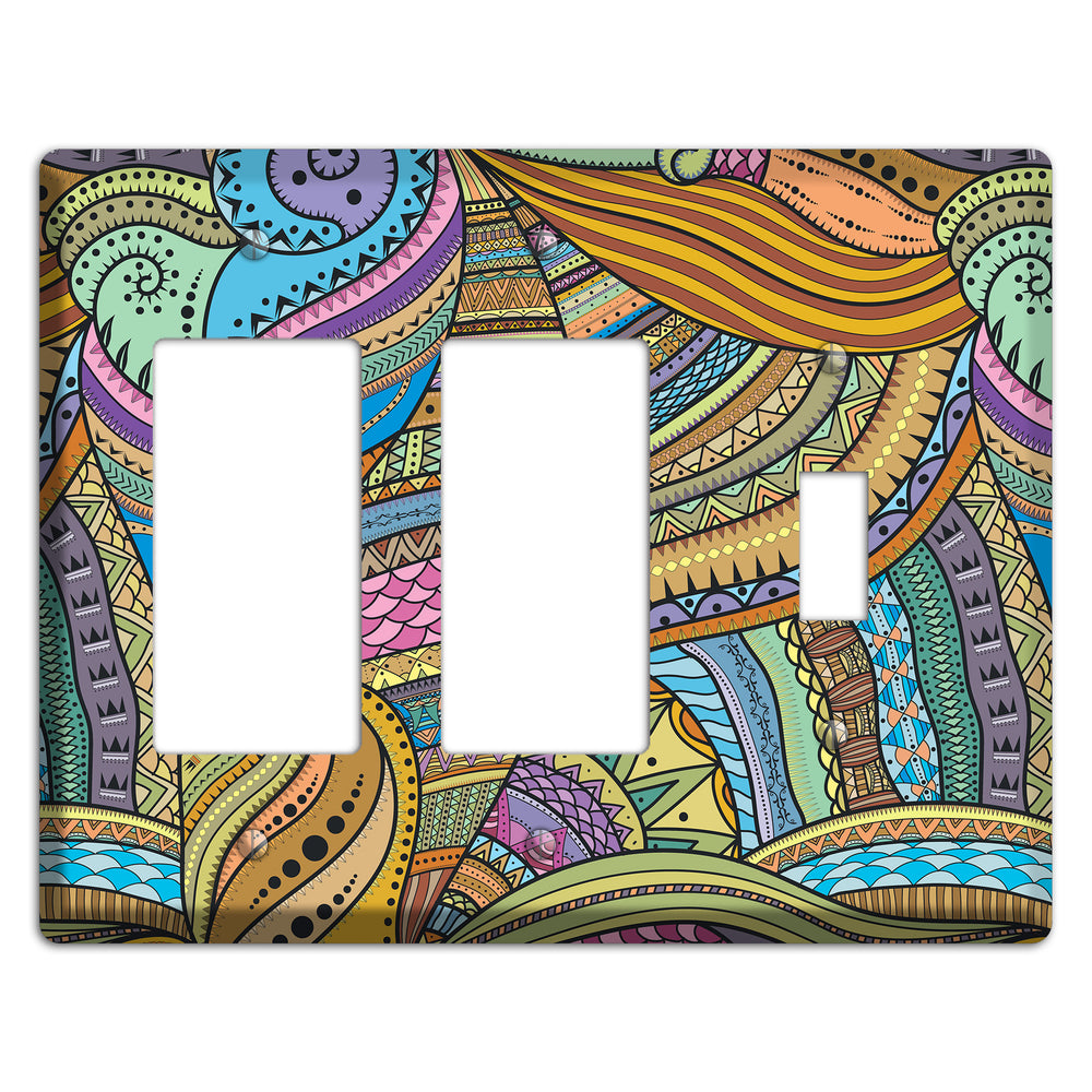 Retro Flourish 6 2 Rocker / Toggle Wallplate