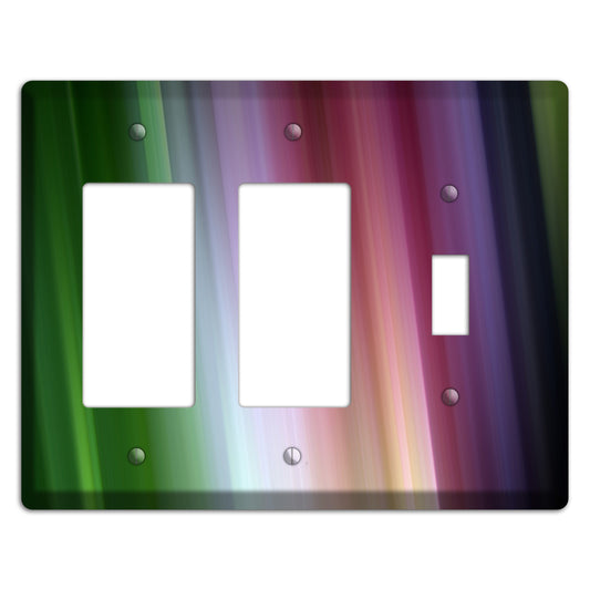 Green Lavender and Pink Ray of Light 2 Rocker / Toggle Wallplate