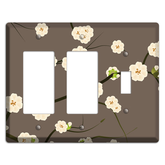 Yellow and Brown Cherry Blossoms 2 Rocker / Toggle Wallplate