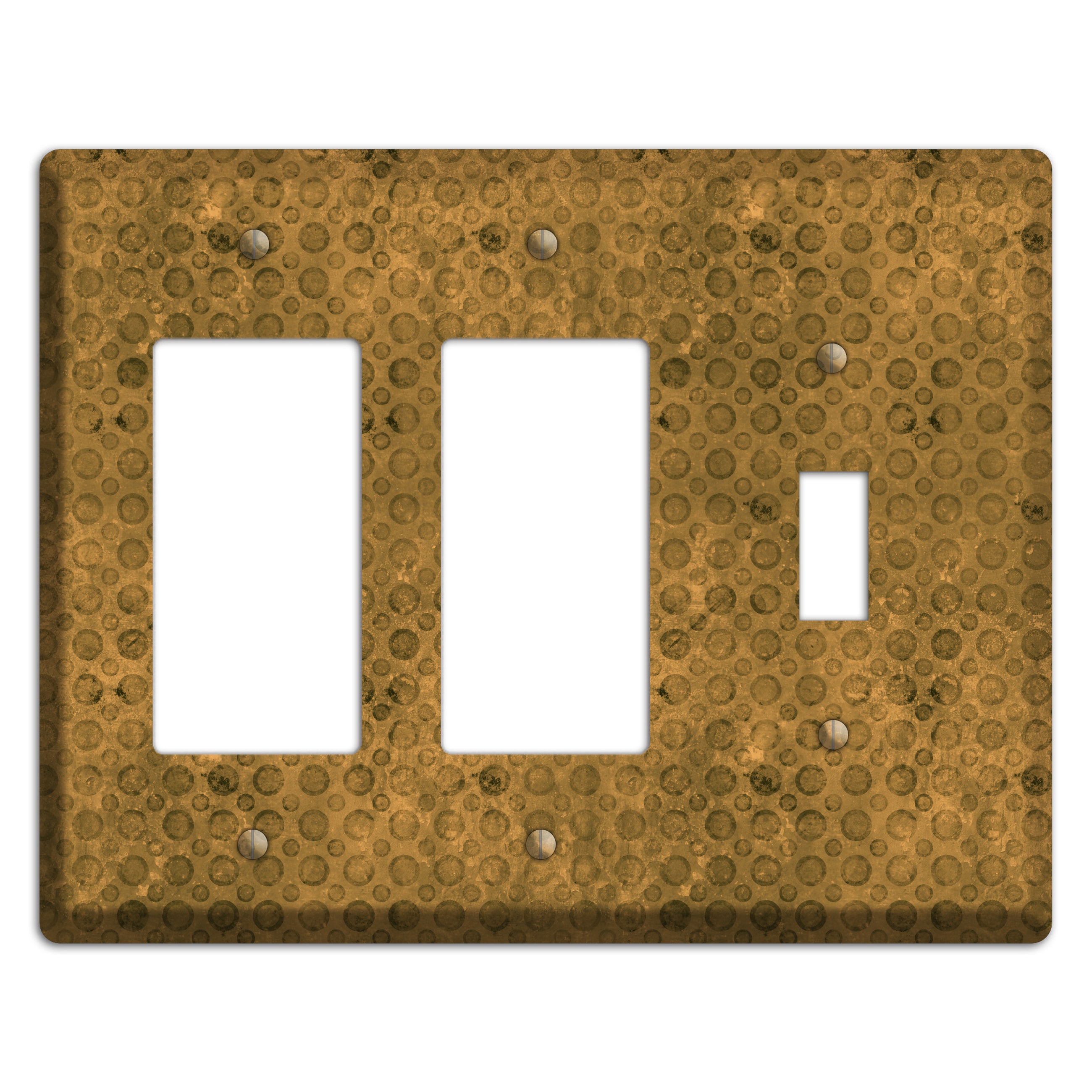 Mustard Circles 2 Rocker / Toggle Wallplate