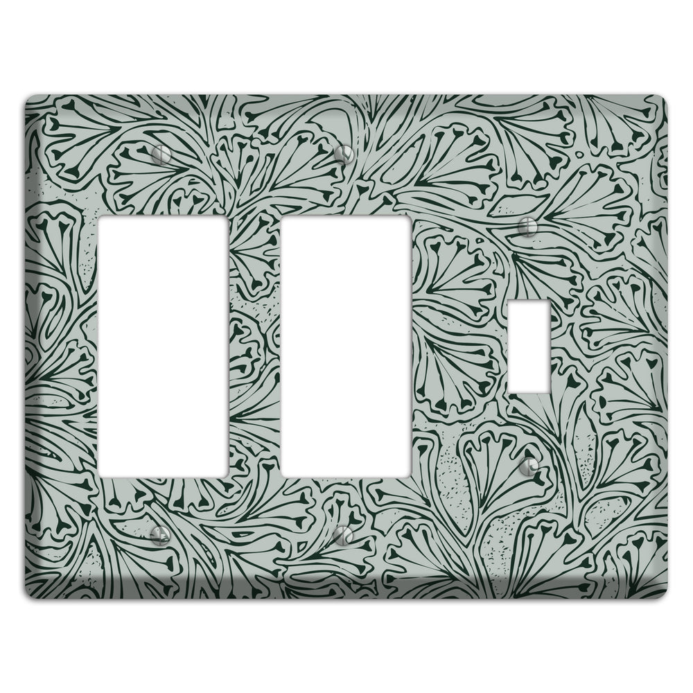 Deco Grey Interlocking Floral 2 Rocker / Toggle Wallplate