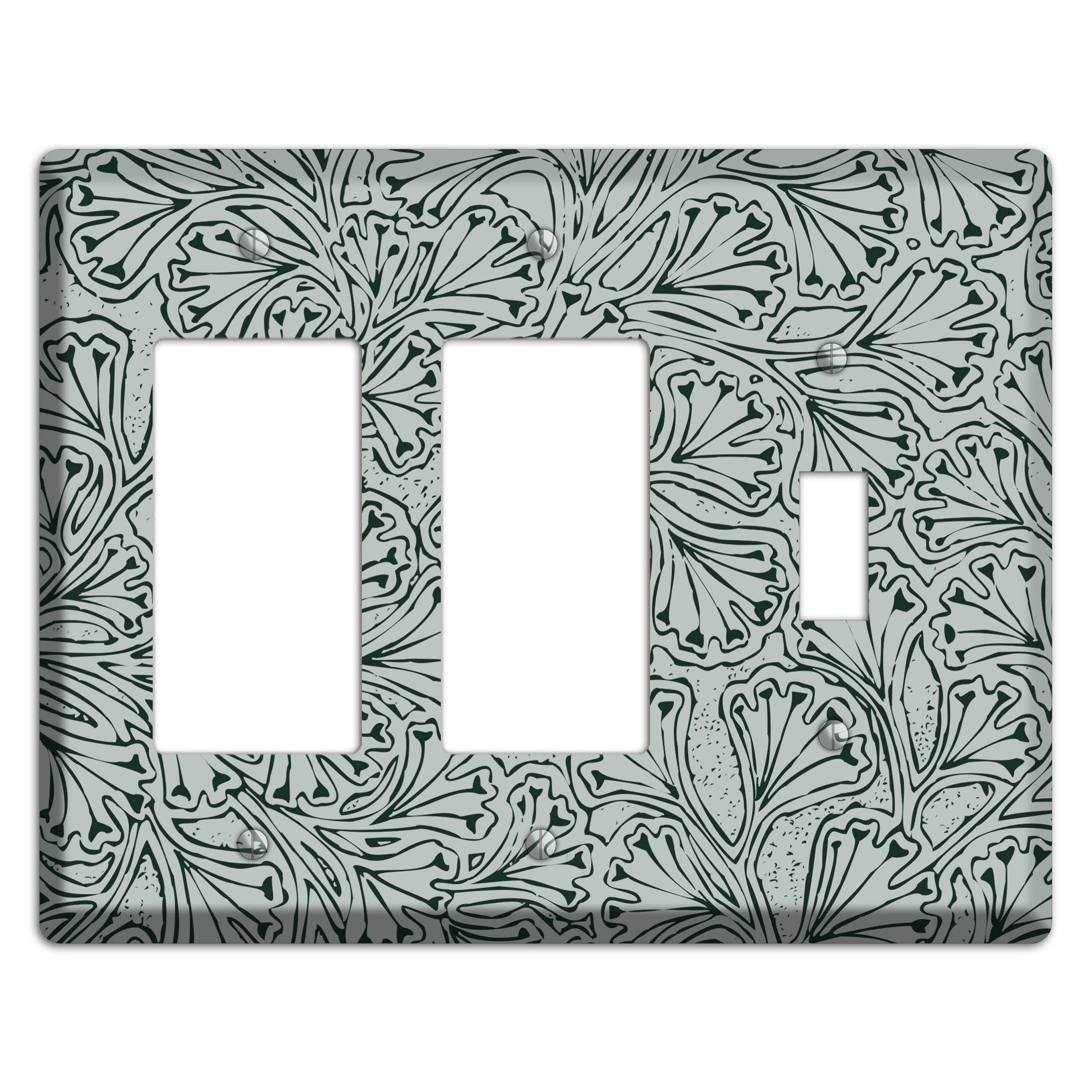 Deco Grey Interlocking Floral 2 Rocker / Toggle Wallplate