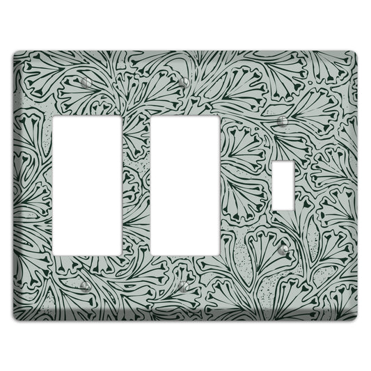 Deco Grey Interlocking Floral 2 Rocker / Toggle Wallplate