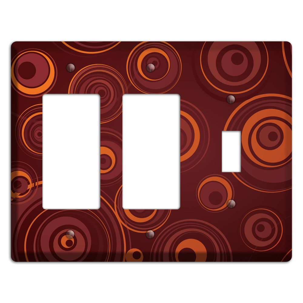 Brown Circles 2 Rocker / Toggle Wallplate