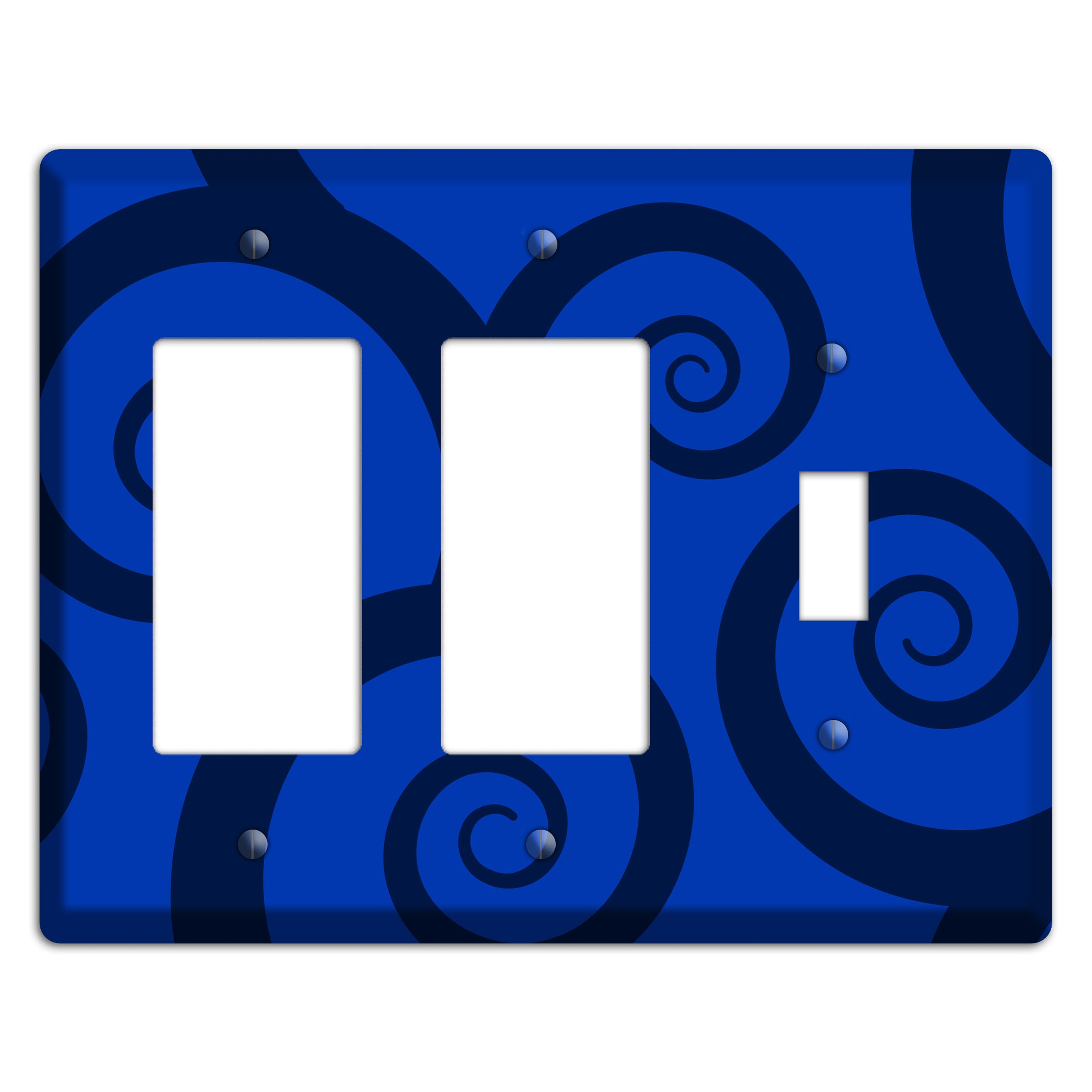 Blue Large Swirl 2 Rocker / Toggle Wallplate