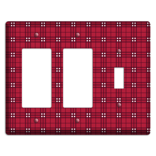 Red and White Plaid 2 Rocker / Toggle Wallplate