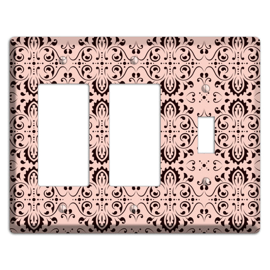 Coral Tapestry Cartouche 2 Rocker / Toggle Wallplate