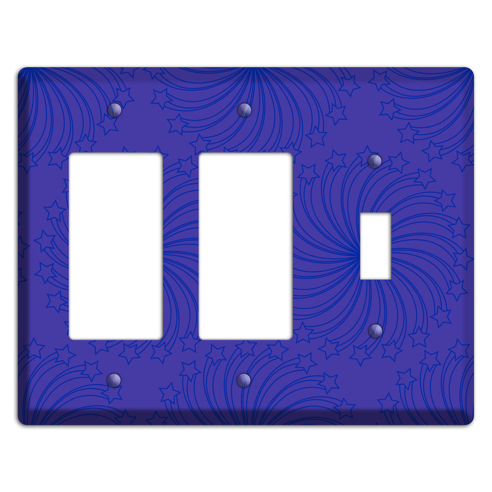 Multi Purple Star Swirl 2 Rocker / Toggle Wallplate