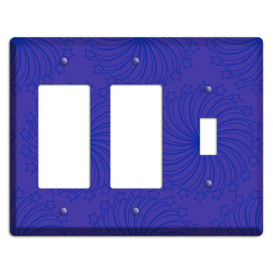 Multi Purple Star Swirl 2 Rocker / Toggle Wallplate