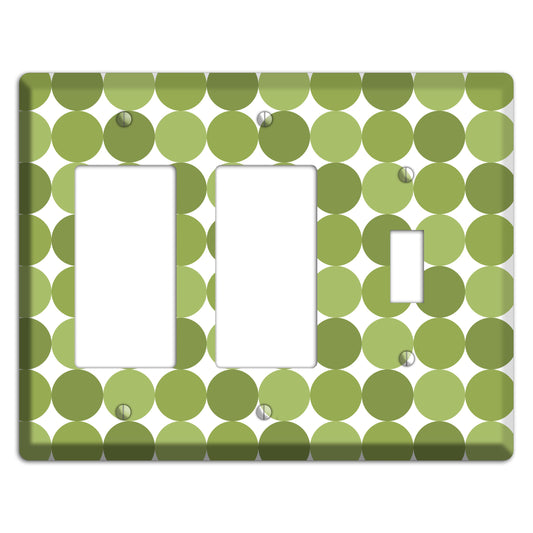 Multi Olive Tiled Dots 2 Rocker / Toggle Wallplate