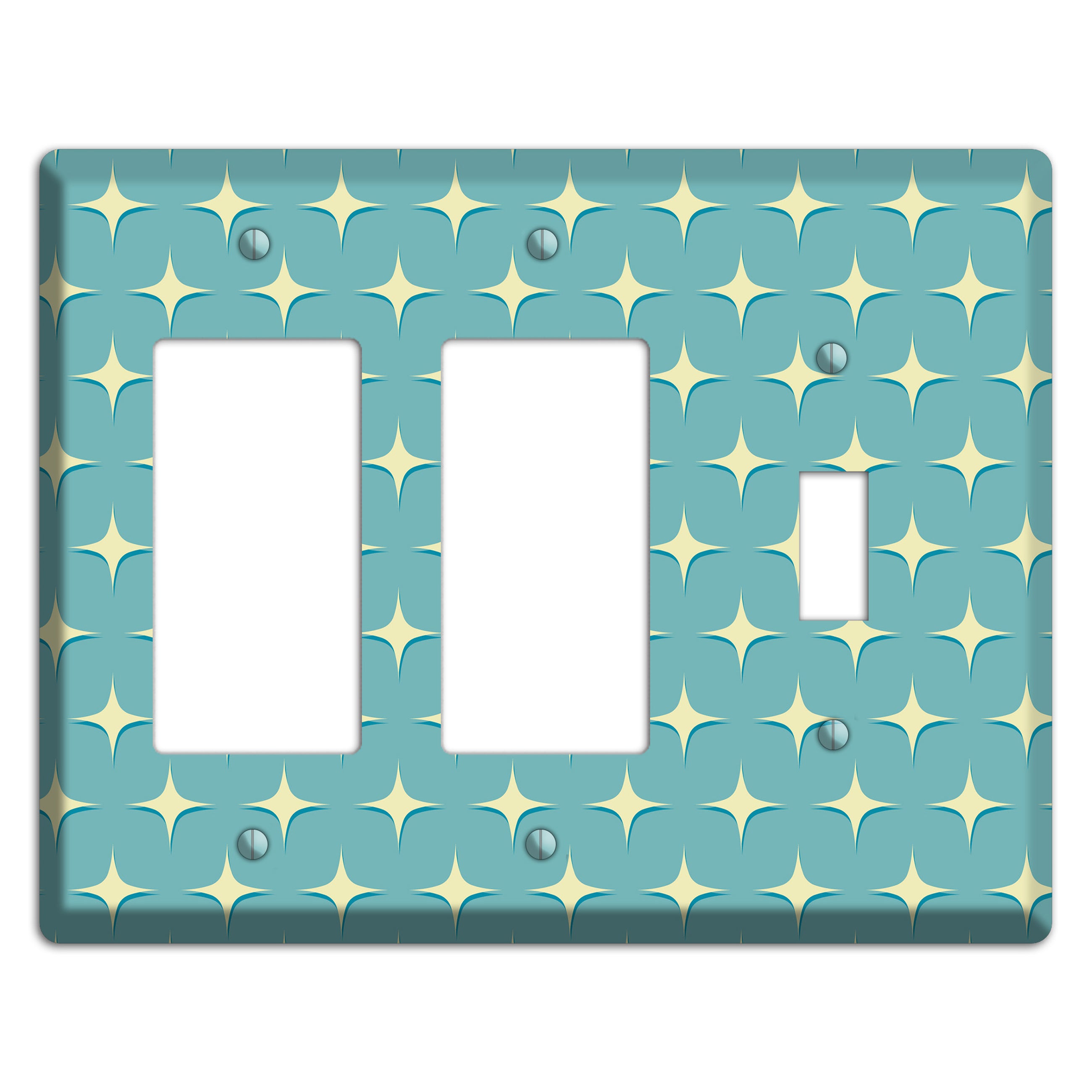 Yellow Atomic Diamond 2 Rocker / Toggle Wallplate