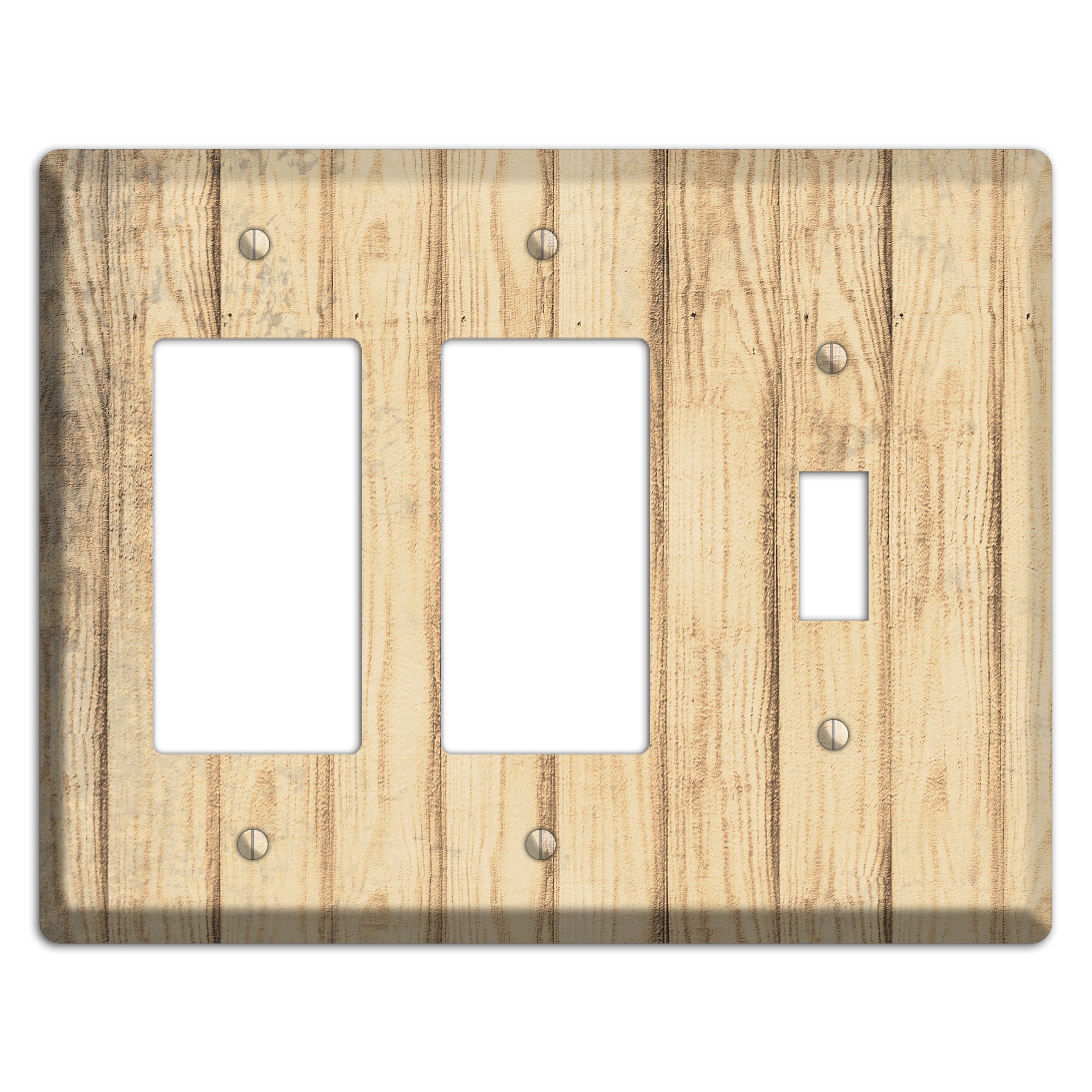 Hampton Weathered Wood 2 Rocker / Toggle Wallplate
