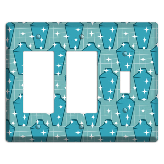 Blue and Teal Shaker 2 Rocker / Toggle Wallplate