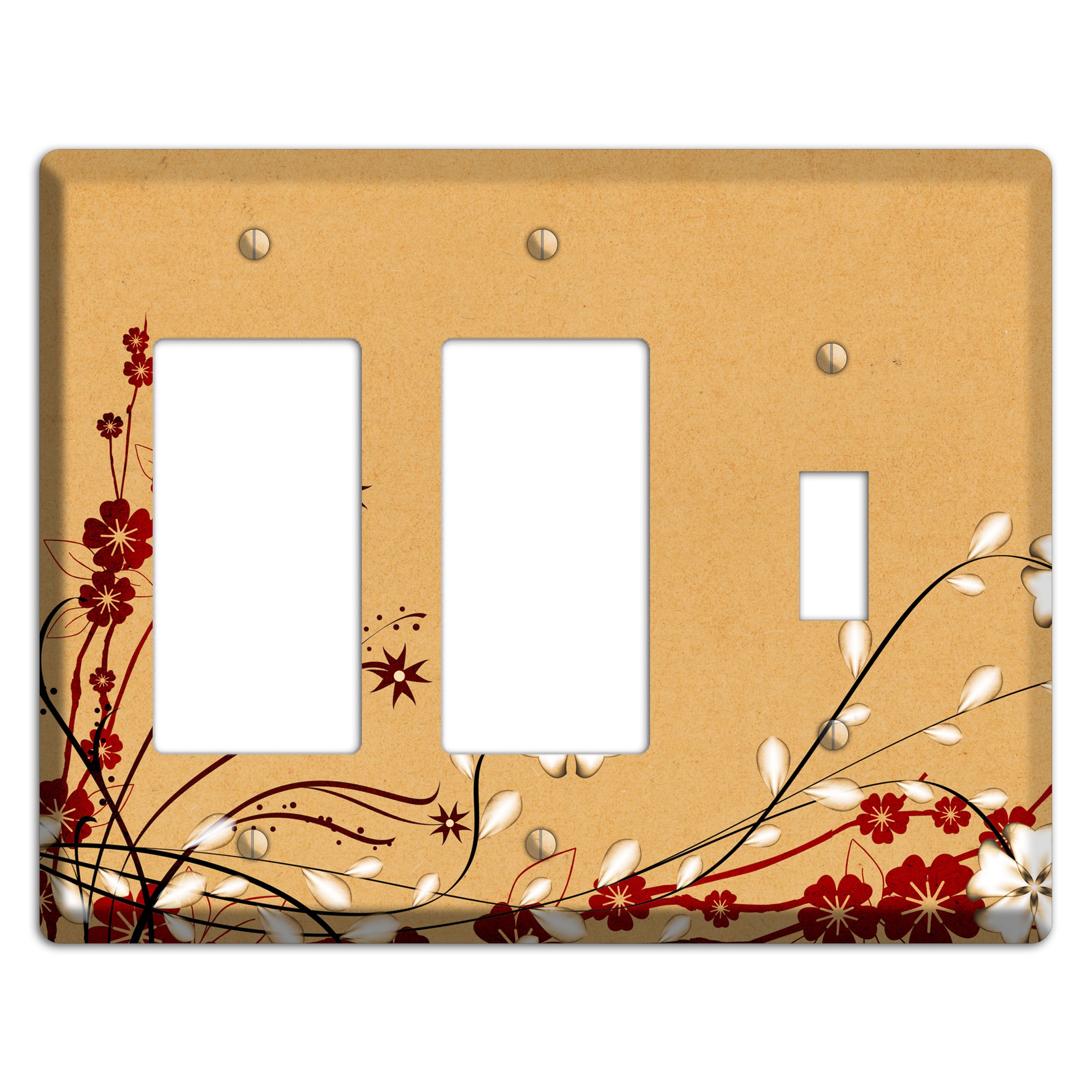Delicate Red Flowers 2 Rocker / Toggle Wallplate