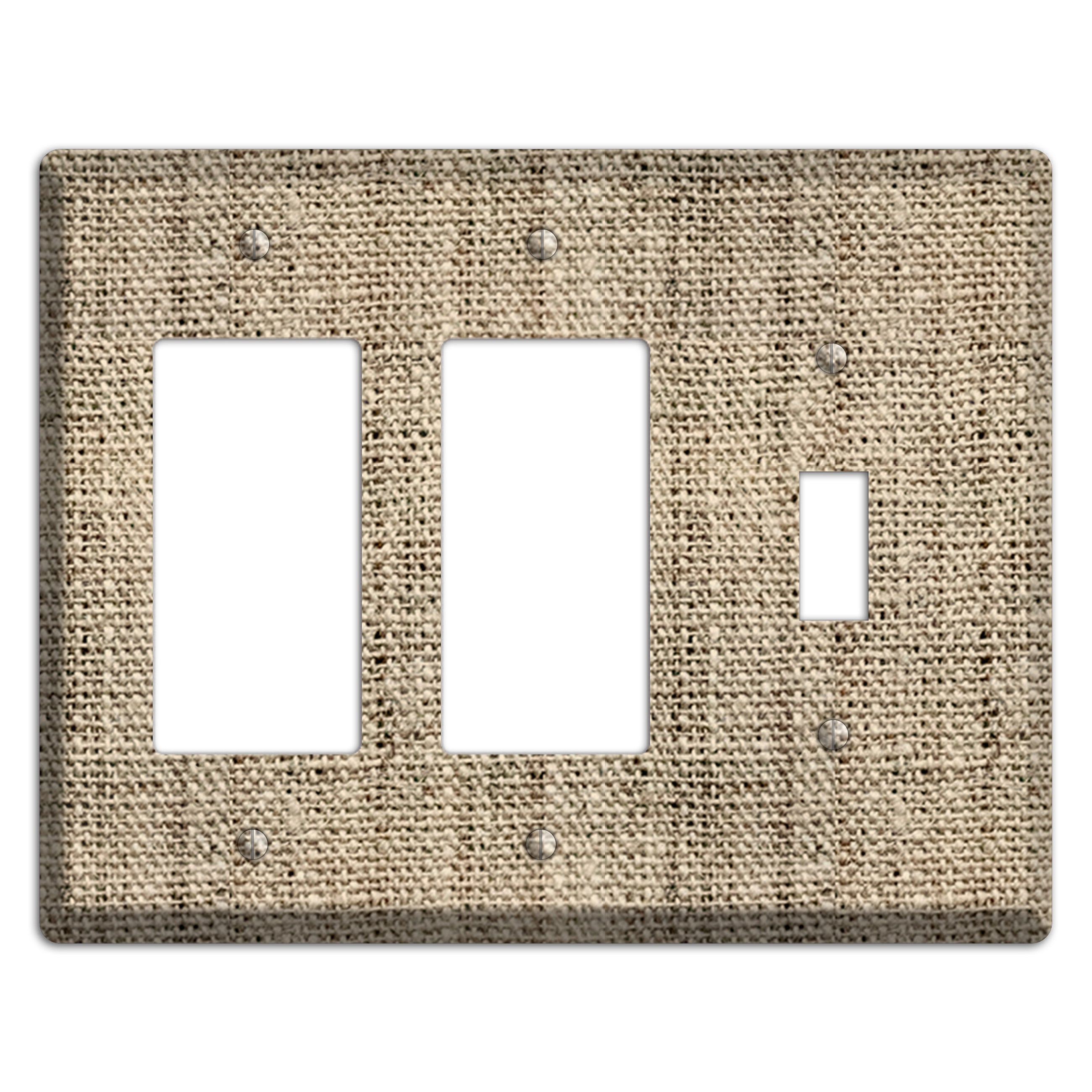 Hillary Burlap 2 Rocker / Toggle Wallplate