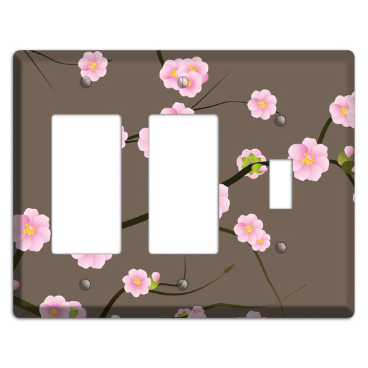 Pink and Brown Cherry Blossoms 2 Rocker / Toggle Wallplate