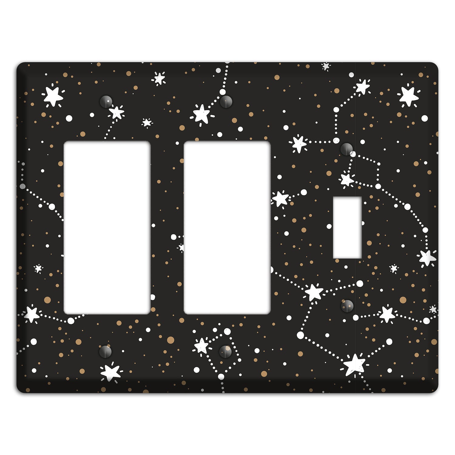 Constellations Black 2 Rocker / Toggle Wallplate