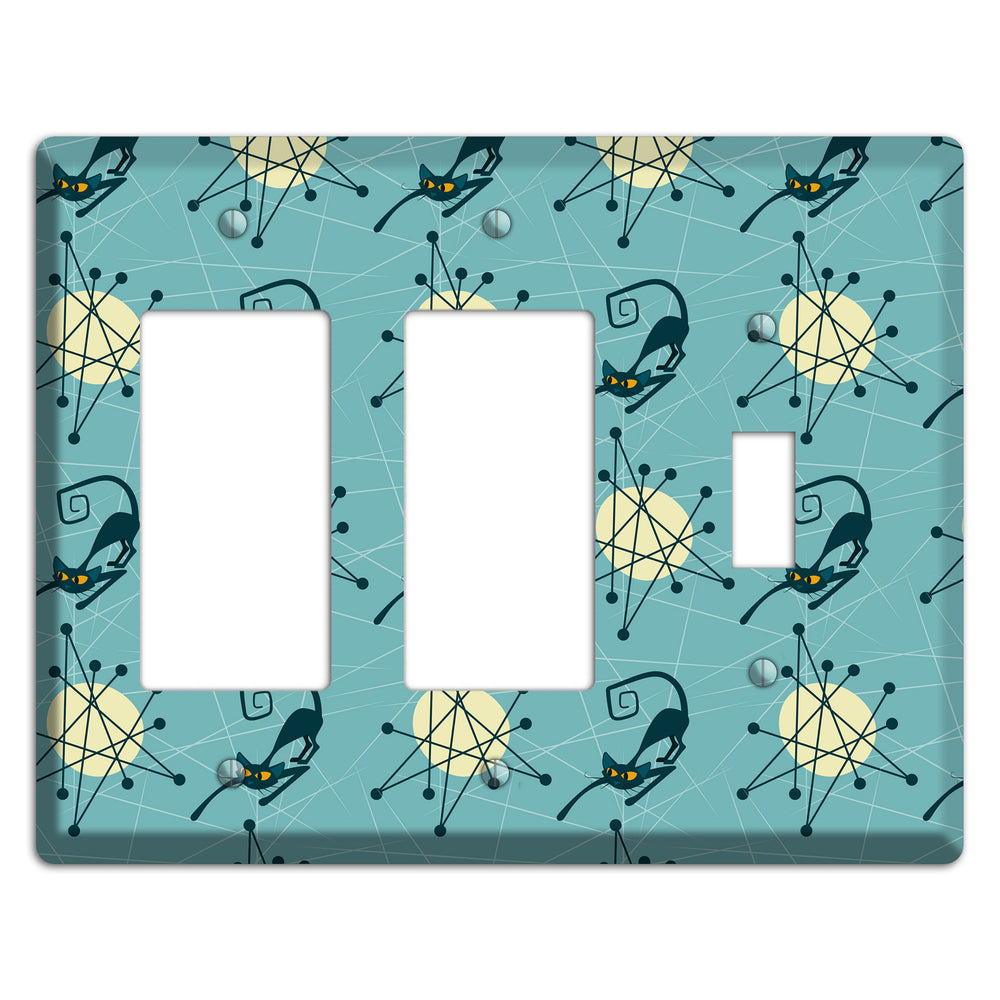 Atomic Black Cats 2 Rocker / Toggle Wallplate
