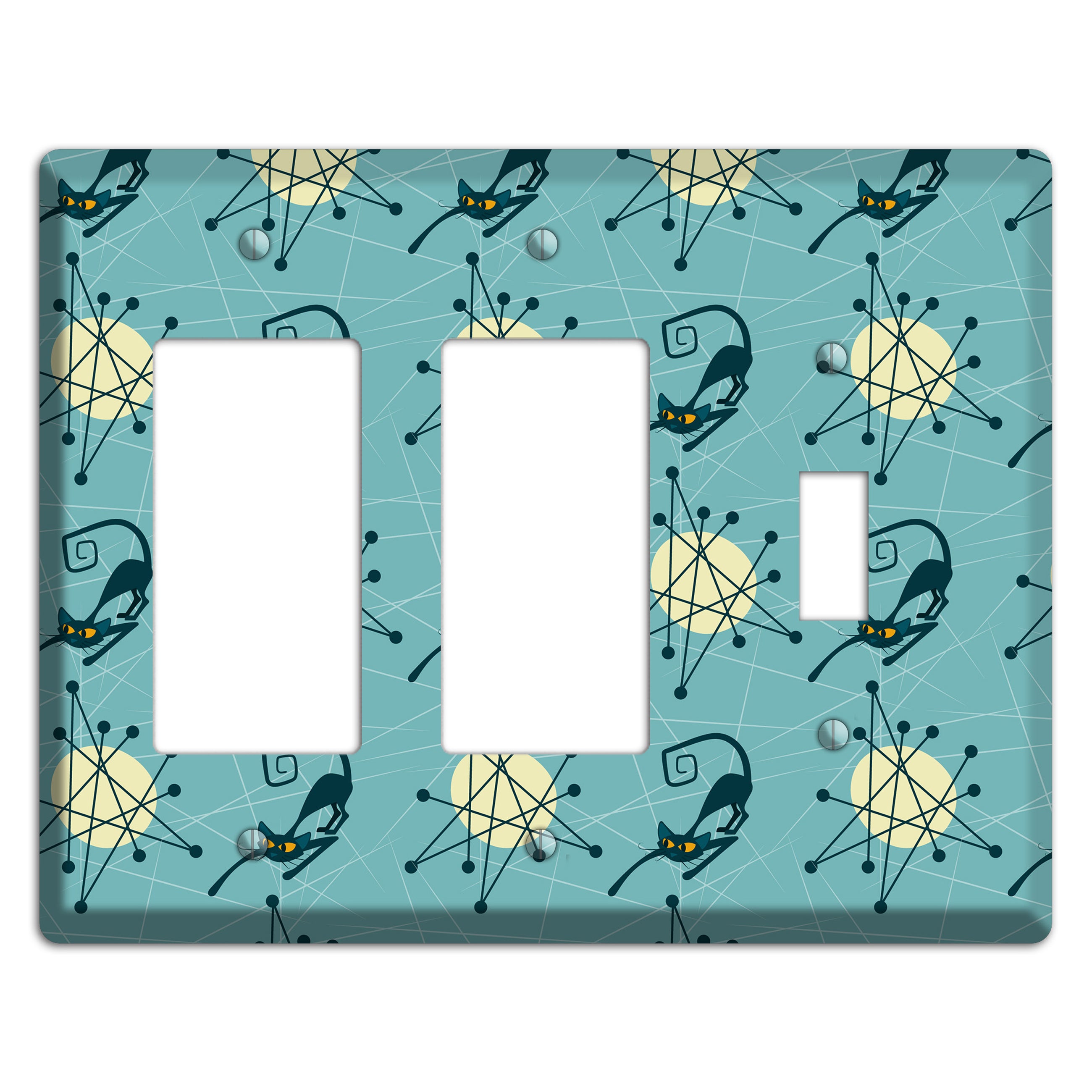 Atomic Black Cats 2 Rocker / Toggle Wallplate