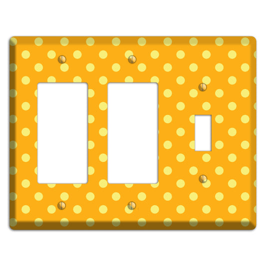 Orange and Yellow Polka Dot 2 Rocker / Toggle Wallplate