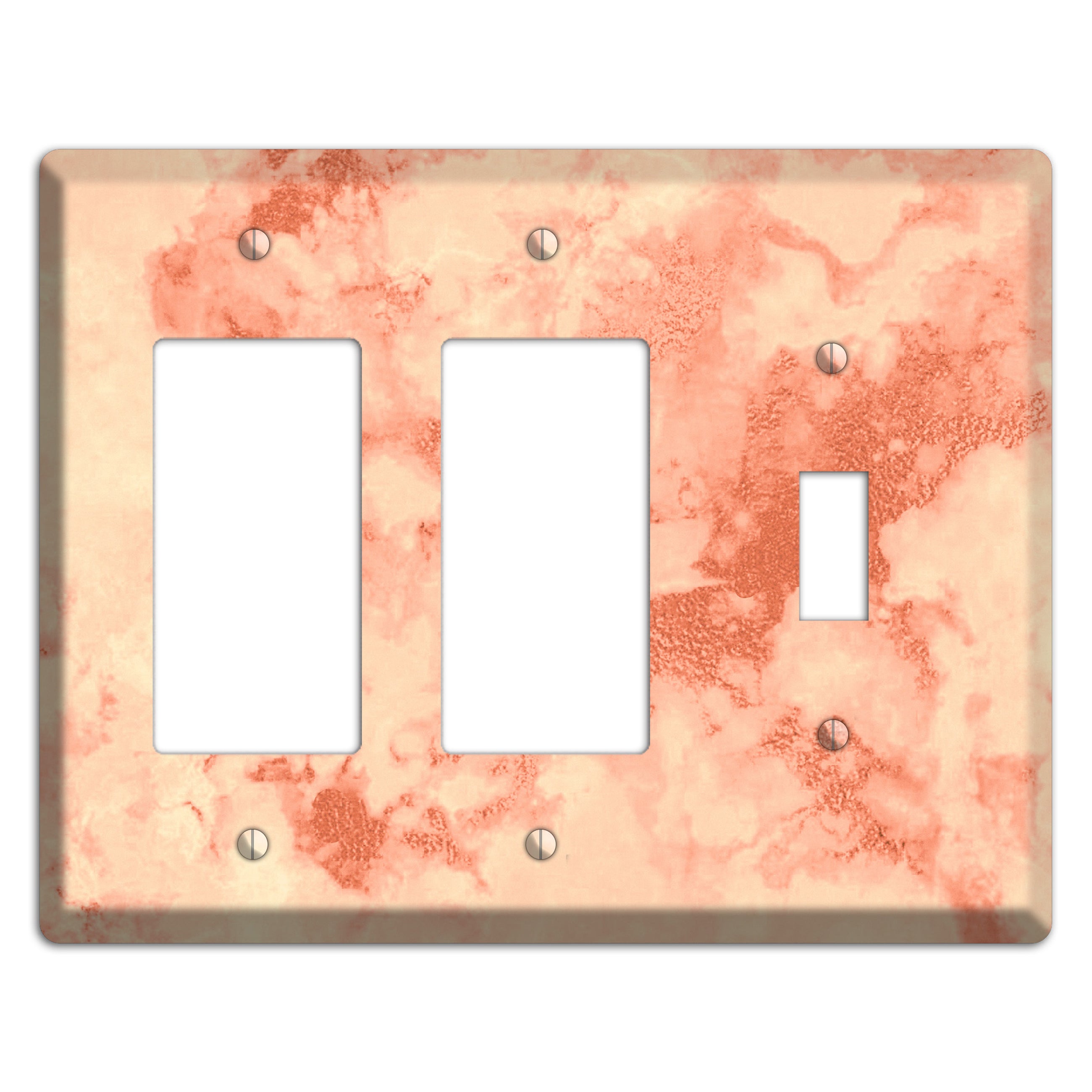 Apricot Peach Marble 2 Rocker / Toggle Wallplate