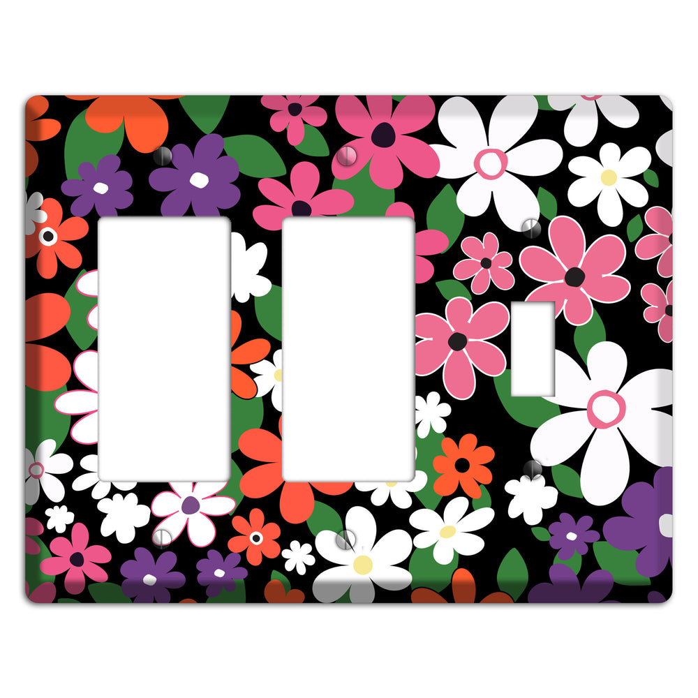 Hippie Flowers 2 Rocker / Toggle Wallplate