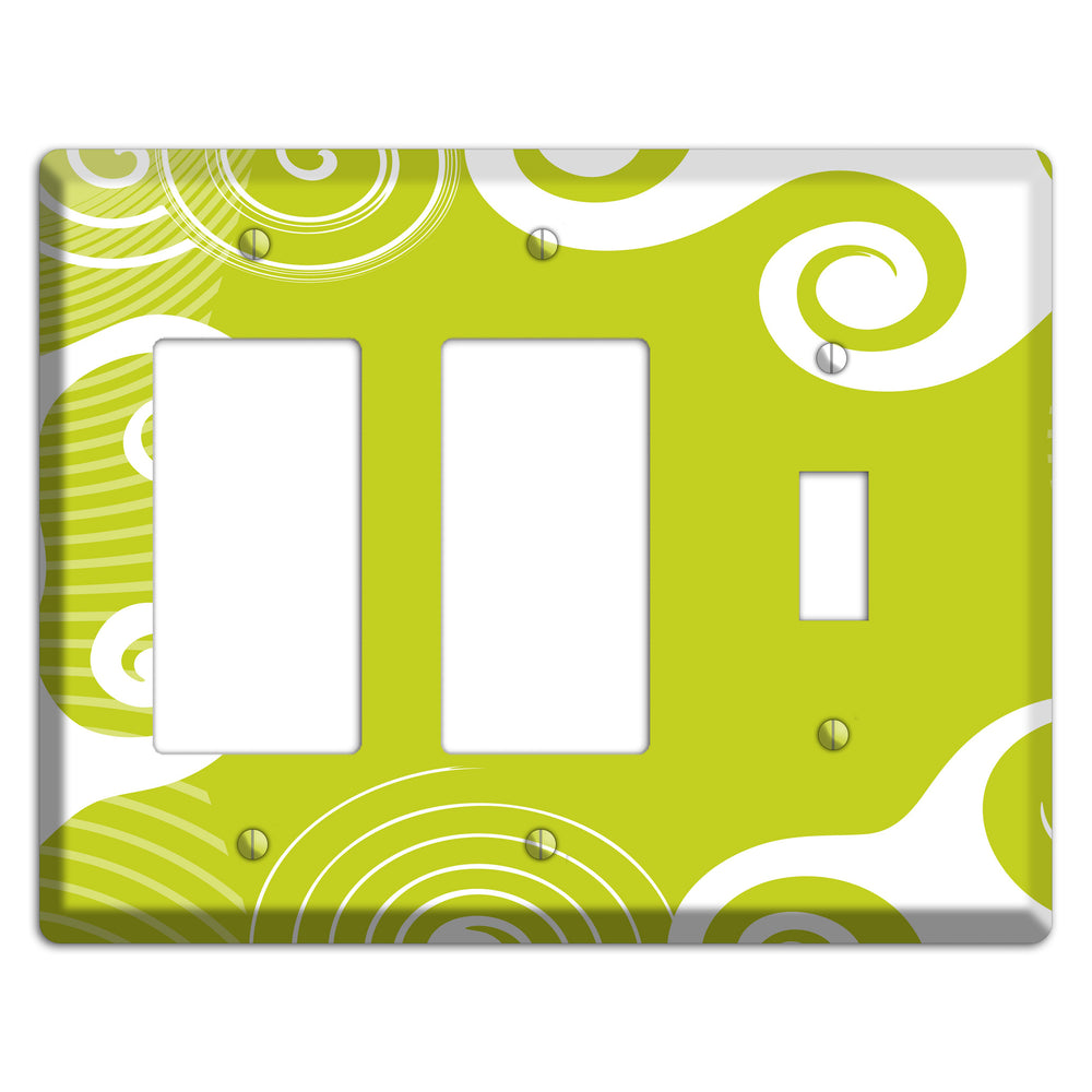 Abstract Green 2 Rocker / Toggle Wallplate