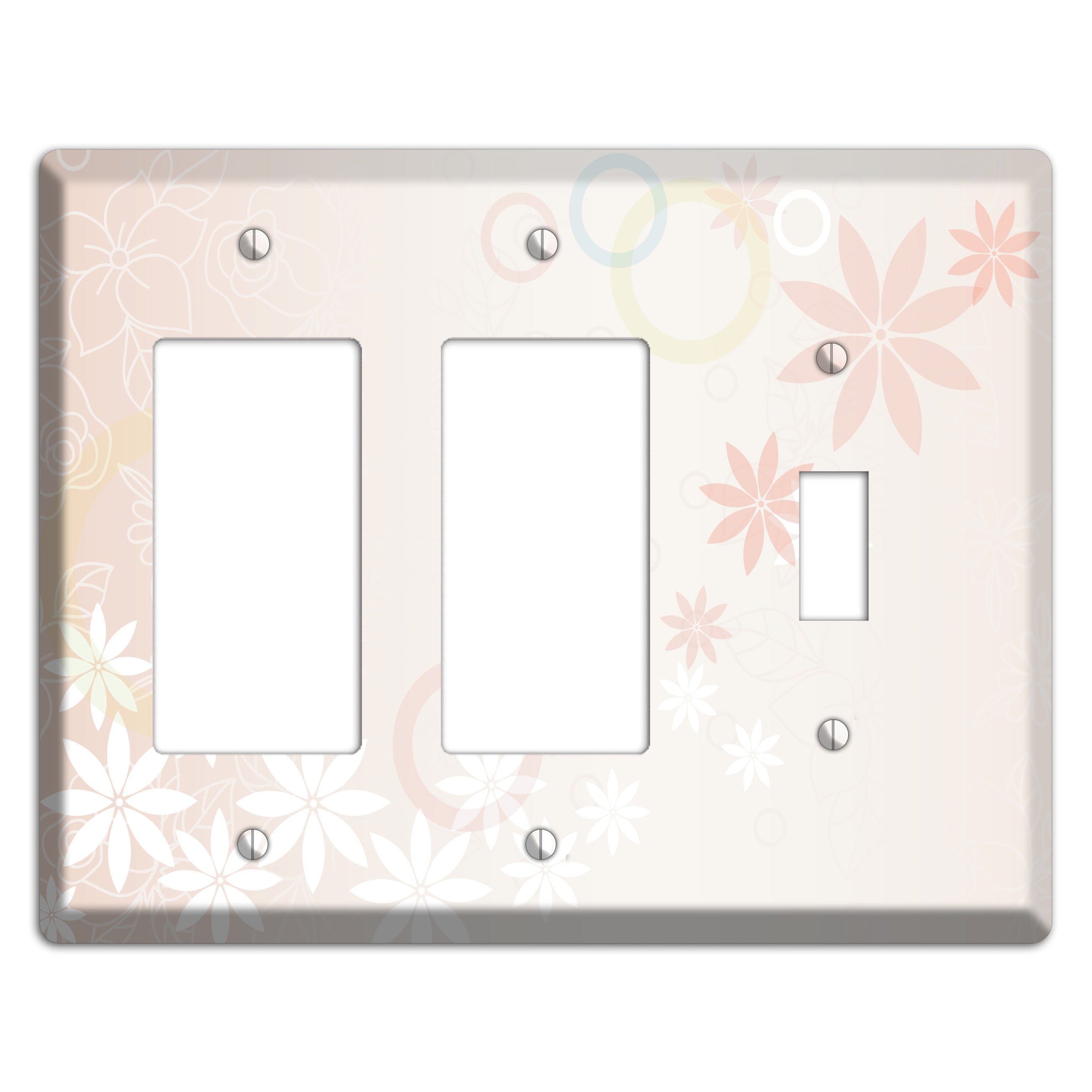 Mauve Floral 2 Rocker / Toggle Wallplate