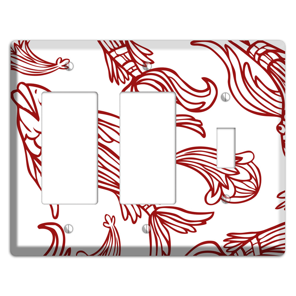 Red and White Koi 2 Rocker / Toggle Wallplate