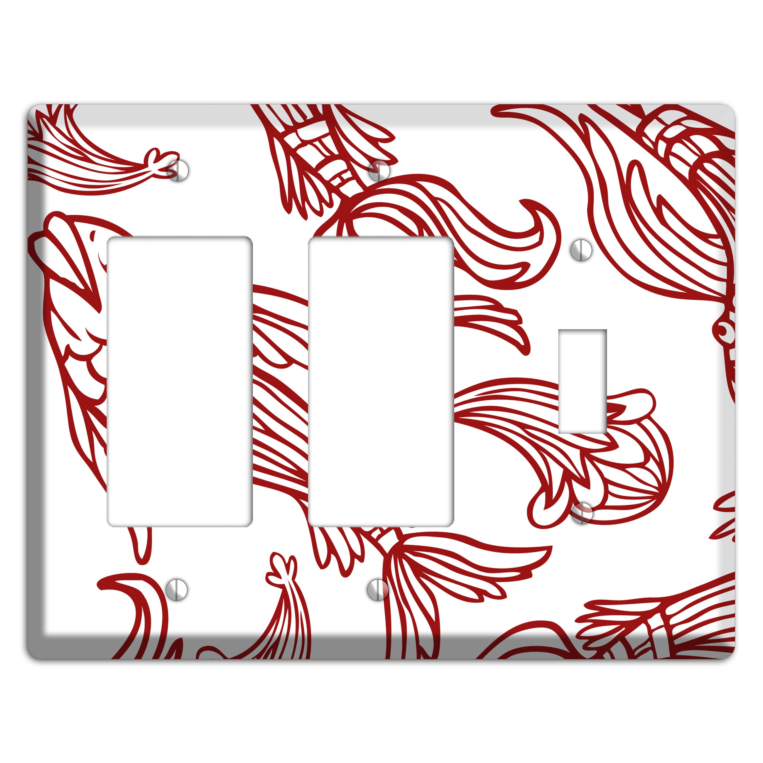 Red and White Koi 2 Rocker / Toggle Wallplate