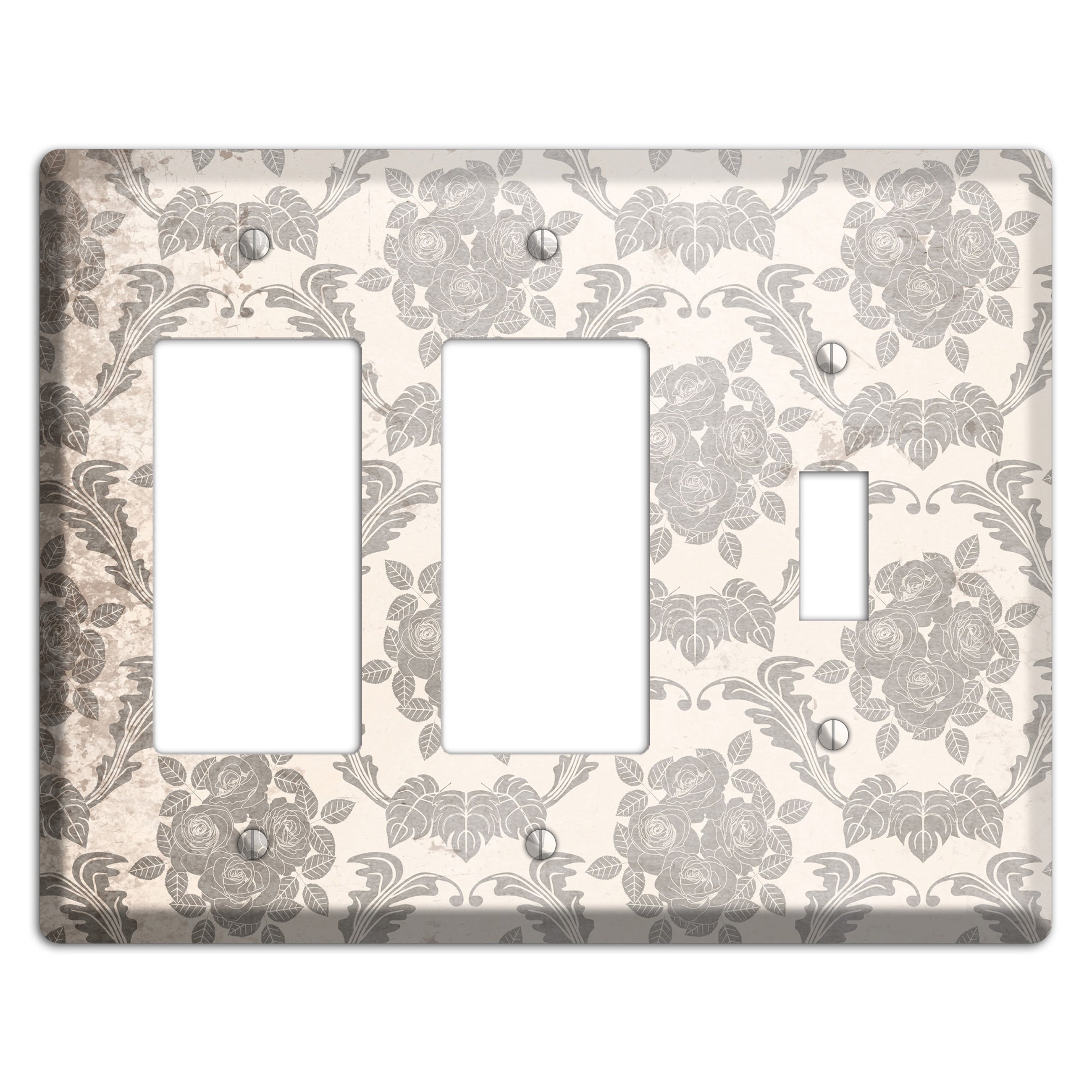 Pearl Bush Vintage Rose Damask 2 Rocker / Toggle Wallplate
