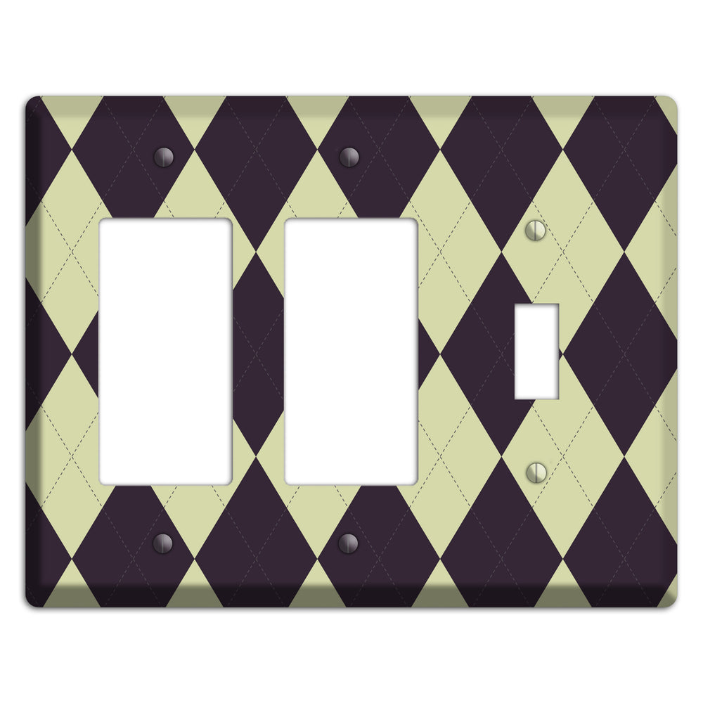 Beige Argyle 2 Rocker / Toggle Wallplate