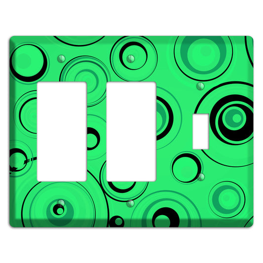 Bright Green Circles 2 Rocker / Toggle Wallplate