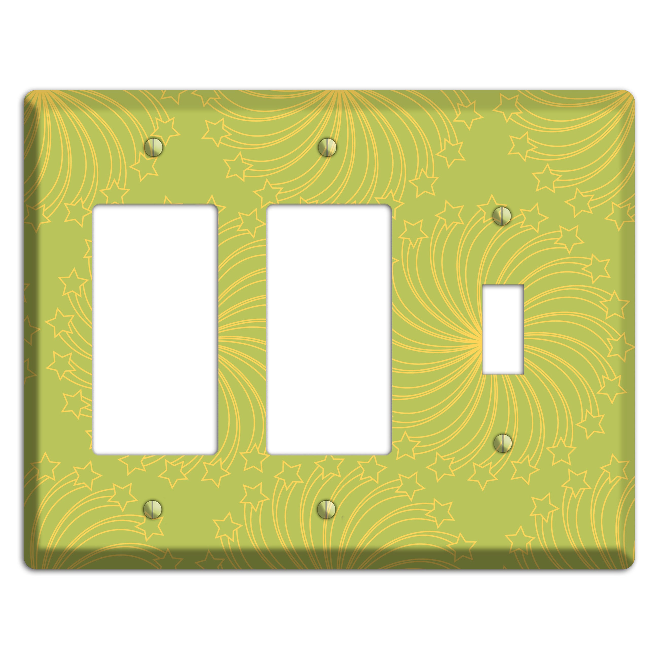 Multi Lime Star Swirl 2 Rocker / Toggle Wallplate
