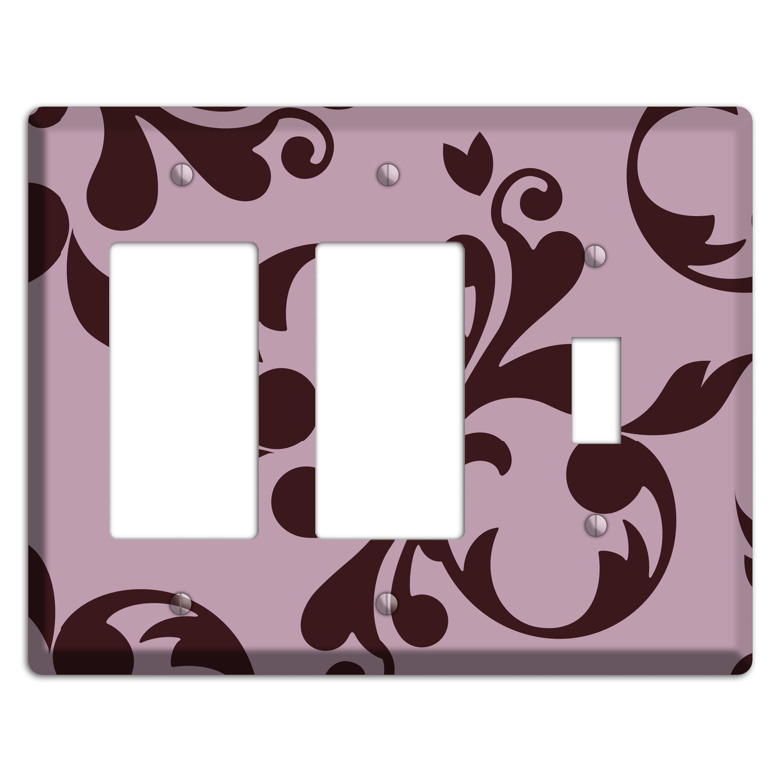 Dusty Rose and Burgundy Toile 2 Rocker / Toggle Wallplate