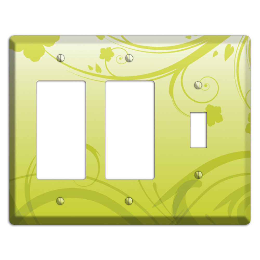 Green Swirls 2 Rocker / Toggle Wallplate