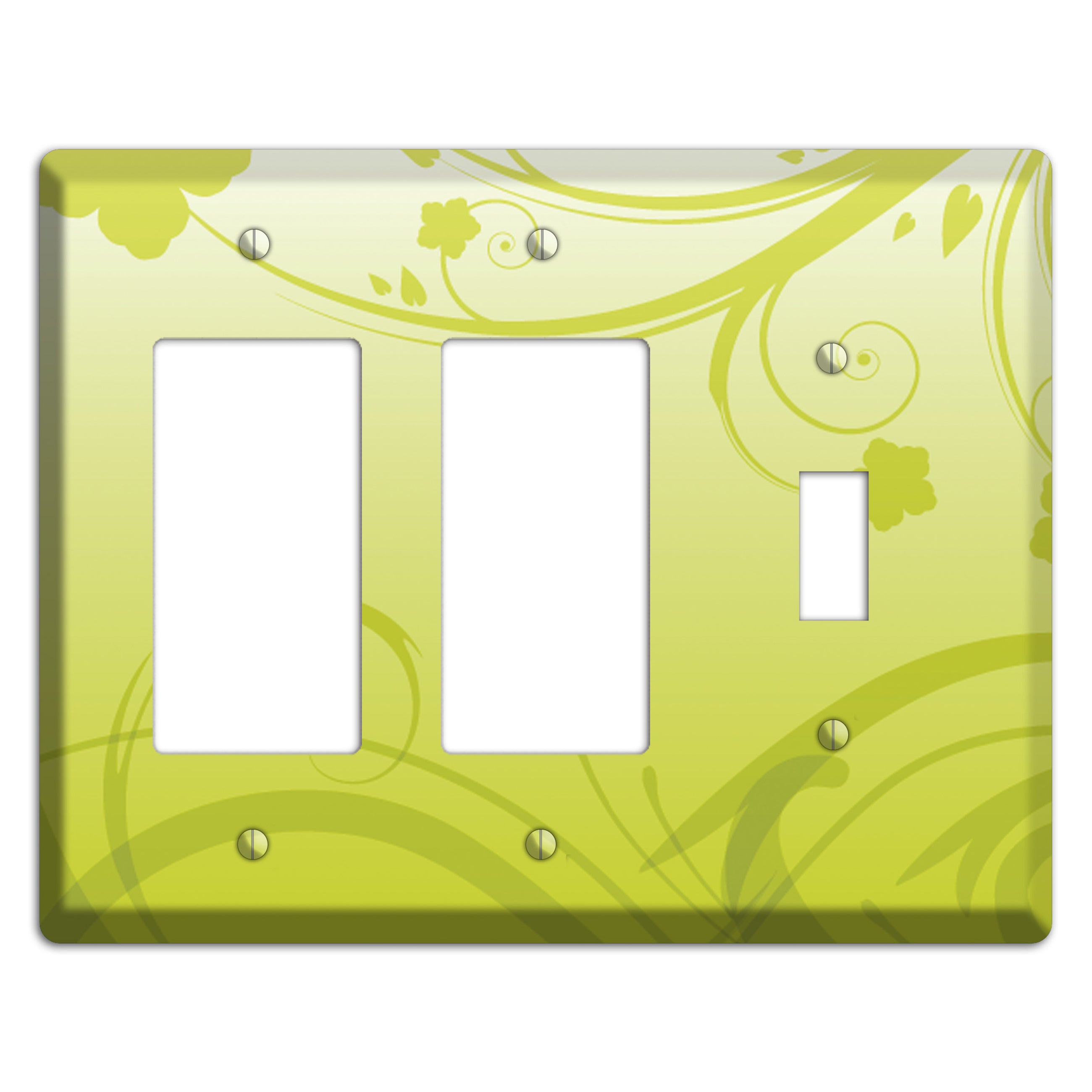 Green Swirls 2 Rocker / Toggle Wallplate