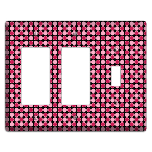 Fuschia and Pink Tiled Dots 2 Rocker / Toggle Wallplate