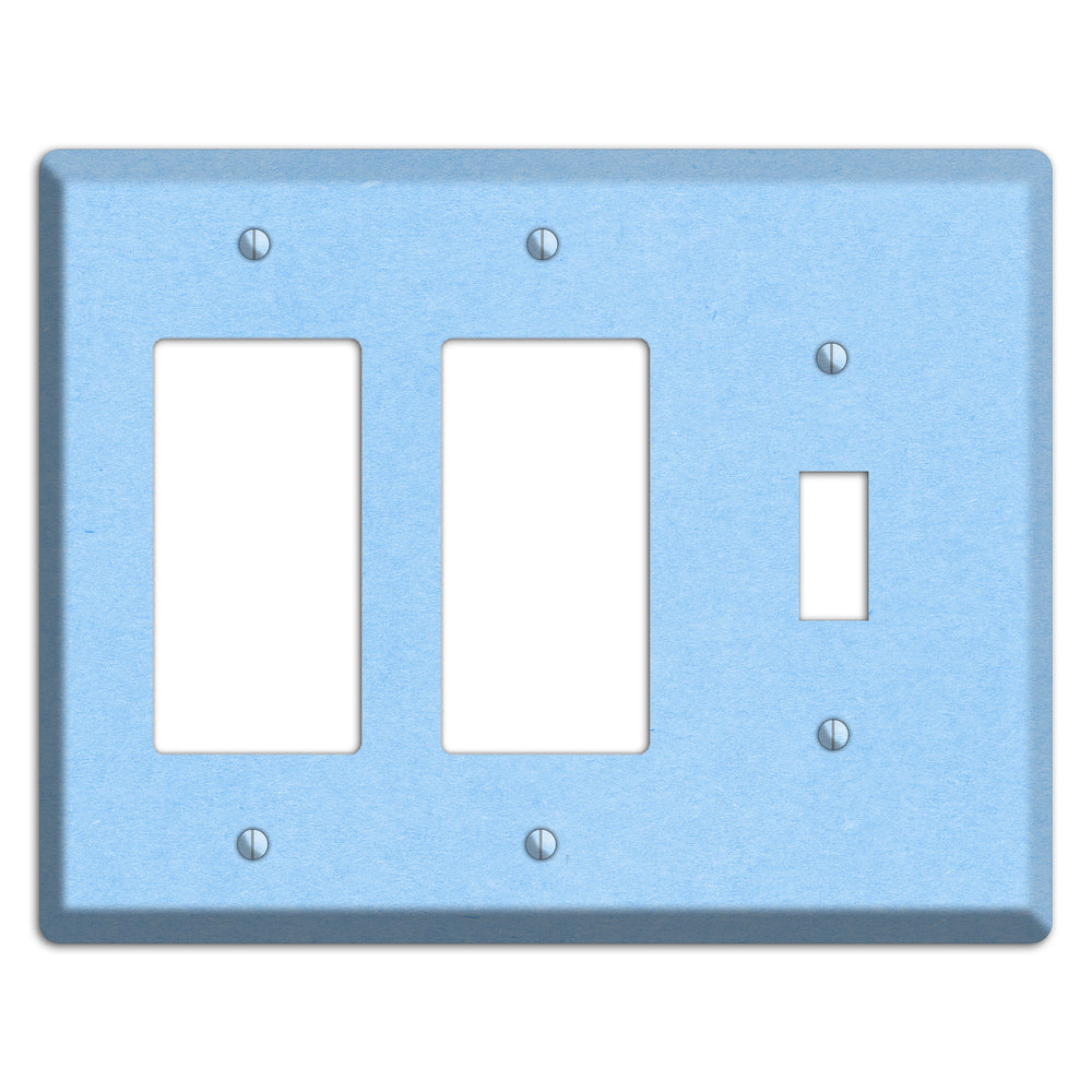 Light Sky Blue Kraft 2 Rocker / Toggle Wallplate