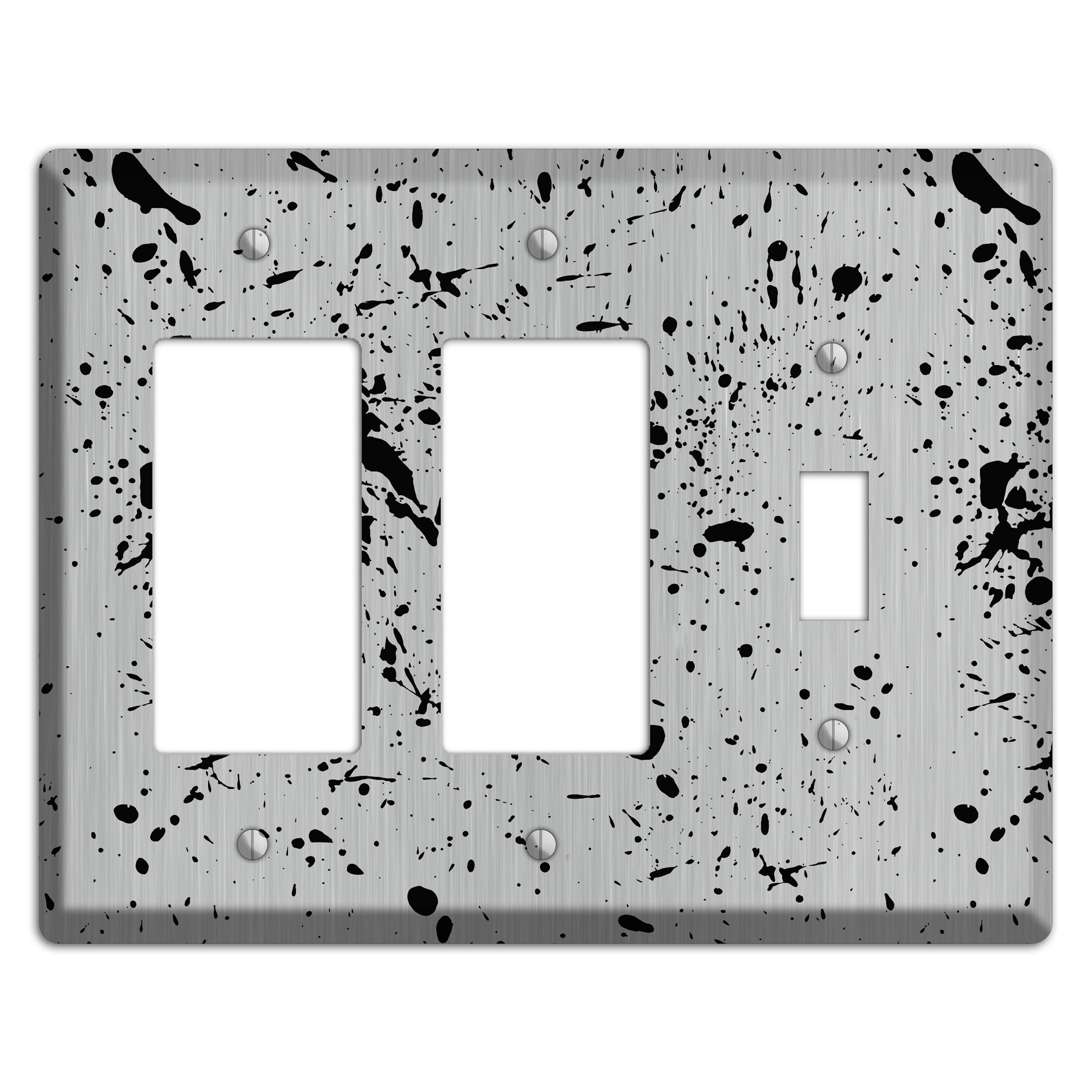 Ink Splash 4 Stainless 2 Rocker / Toggle Wallplate