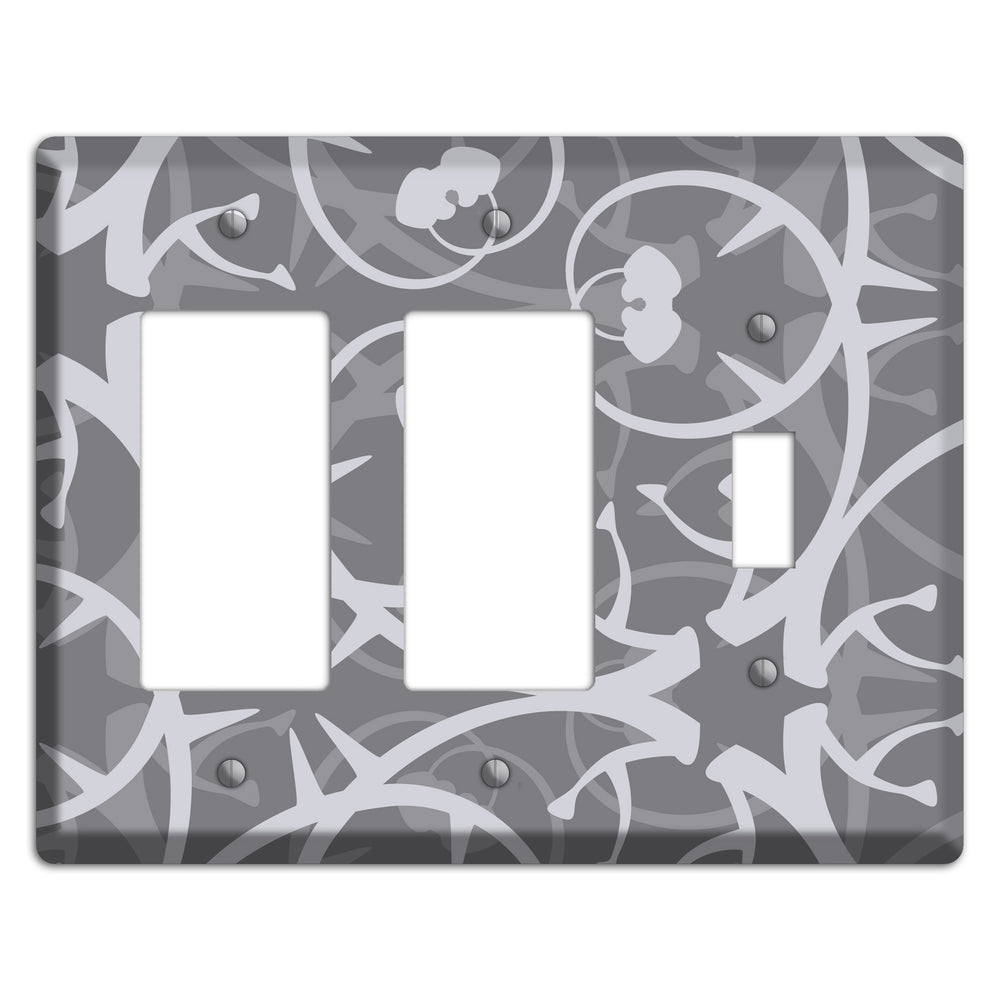 Grey Abstract Swirl 2 Rocker / Toggle Wallplate