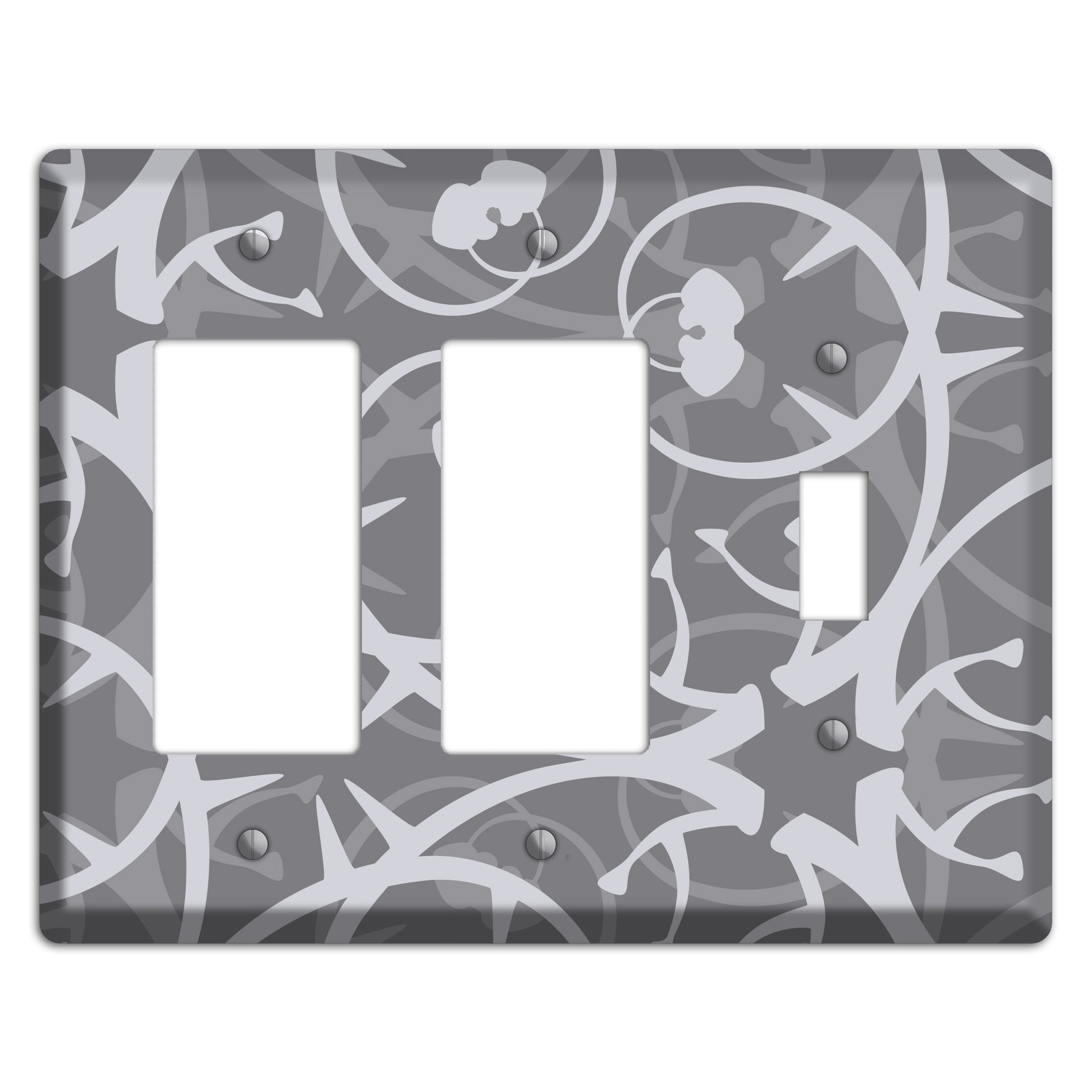 Grey Abstract Swirl 2 Rocker / Toggle Wallplate