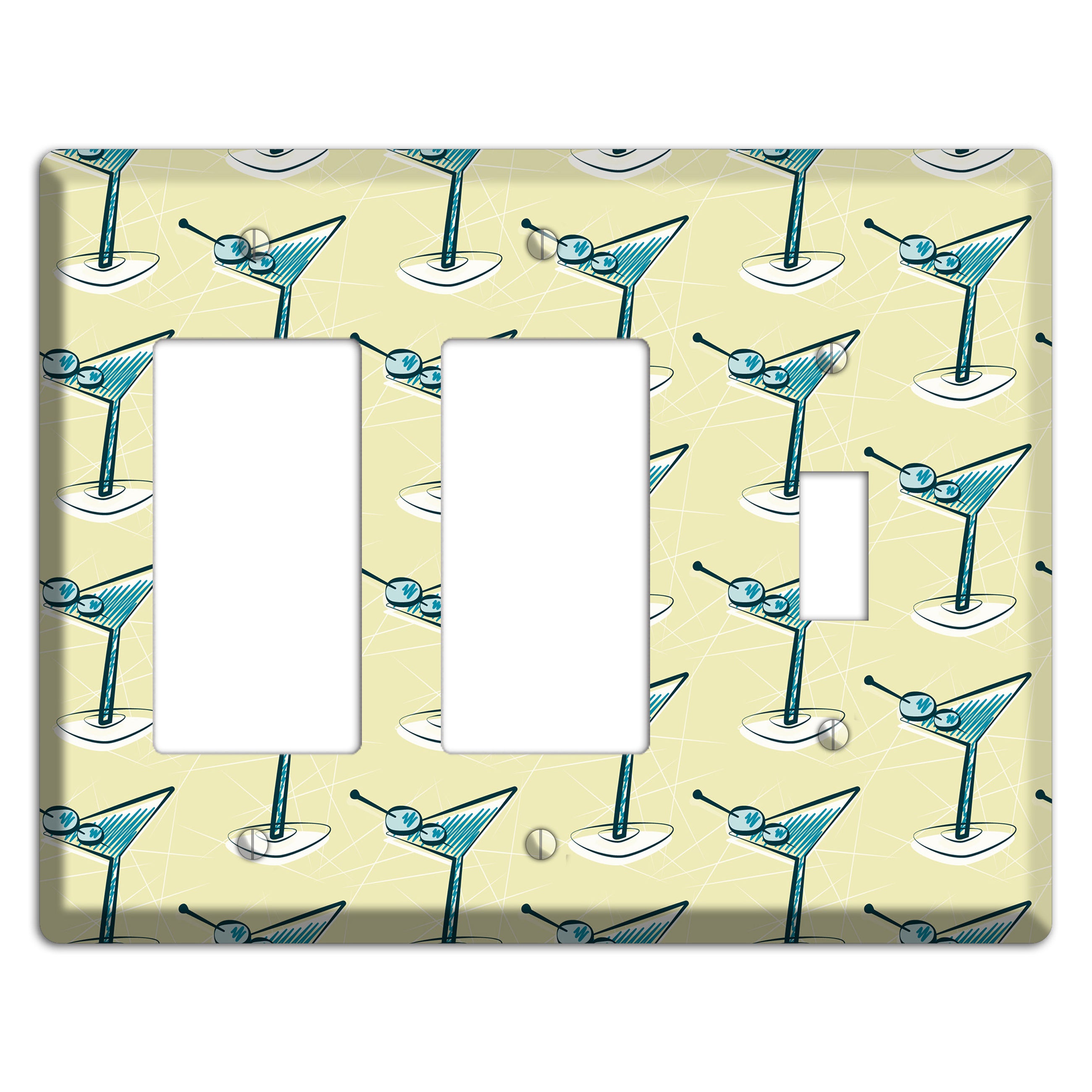 Yellow Martini 2 Rocker / Toggle Wallplate